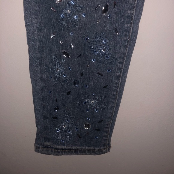 oversized blue rhinestone jeans - Picture 3 of 4